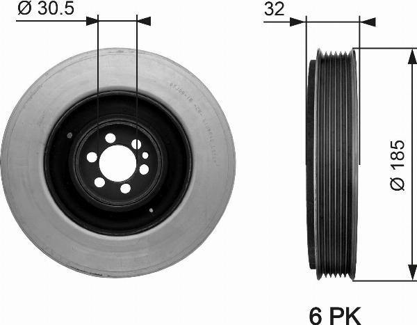 GATES TVD1042 - Шкив коленчатого вала abcparts.ee