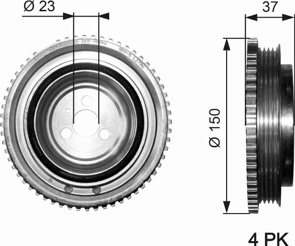 GATES TVD1053 - Шкив коленчатого вала abcparts.ee