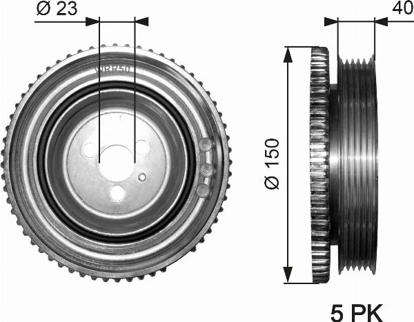 GATES TVD1052 - Шкив коленчатого вала abcparts.ee