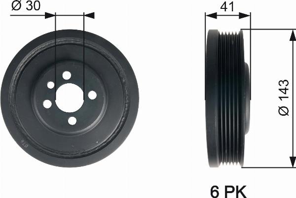 GATES TVD1001 - Шкив коленчатого вала abcparts.ee