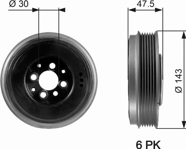 GATES TVD1003 - Шкив коленчатого вала abcparts.ee
