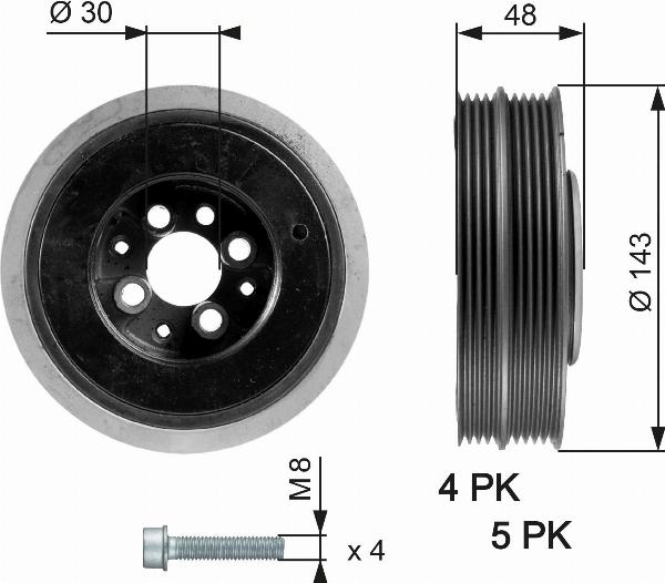 GATES TVD1015A - Шкив коленчатого вала abcparts.ee