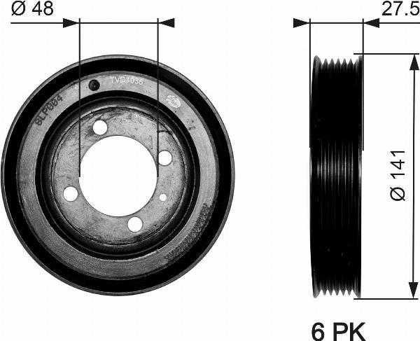 GATES TVD1036 - Шкив коленчатого вала abcparts.ee