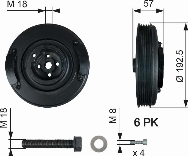GATES TVD1033A - Шкив коленчатого вала abcparts.ee