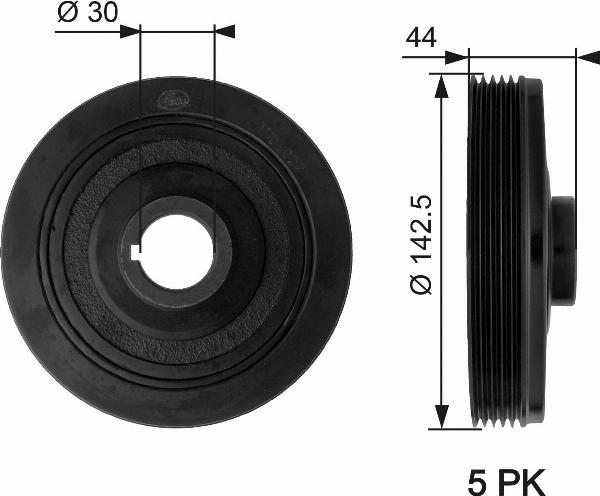 GATES TVD1027 - Шкив коленчатого вала abcparts.ee