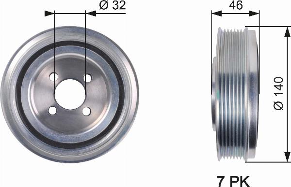 GATES TVD1078 - Шкив коленчатого вала abcparts.ee