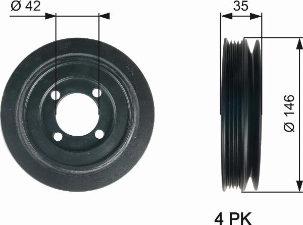 GATES TVD1115 - Шкив коленчатого вала abcparts.ee