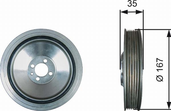 GATES TVD1135 - Шкив коленчатого вала abcparts.ee