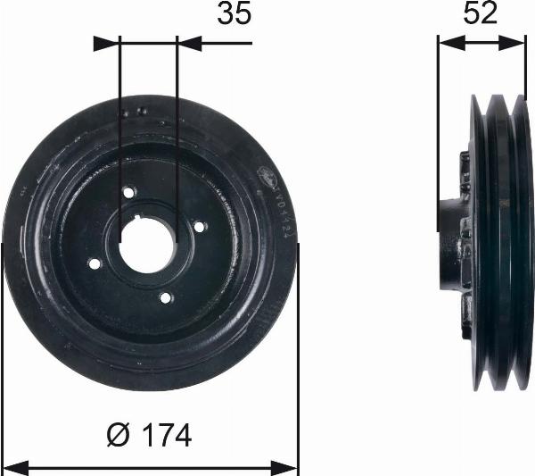 GATES TVD1124 - Шкив коленчатого вала abcparts.ee