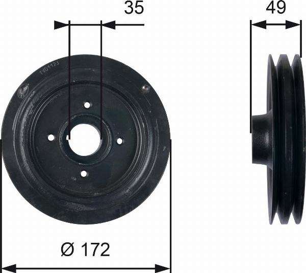 GATES TVD1123 - Шкив коленчатого вала abcparts.ee