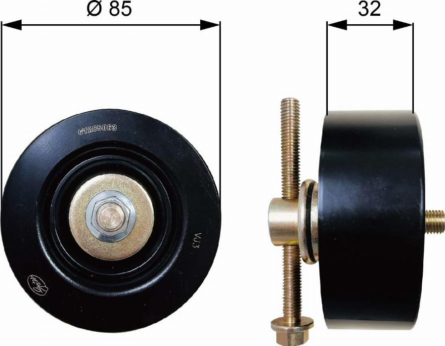 GATES 39627 - Ролик, поликлиновый ремень abcparts.ee