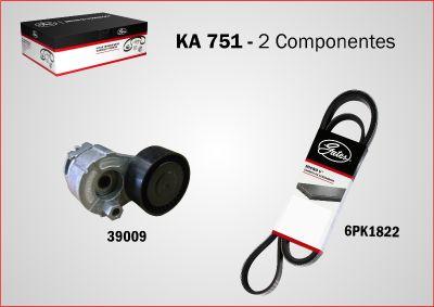 GATES KA751 - Поликлиновый ременный комплект abcparts.ee