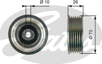 GATES T36750 - Ролик, поликлиновый ремень abcparts.ee