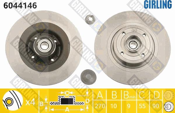 Girling 6044146 - Тормозной диск abcparts.ee