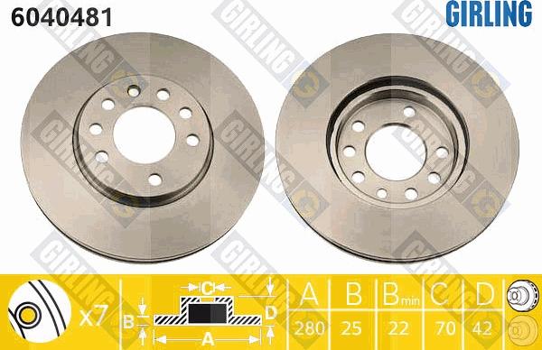Girling 6040481 - Тормозной диск abcparts.ee