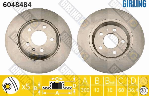 Girling 6048484 - Тормозной диск abcparts.ee