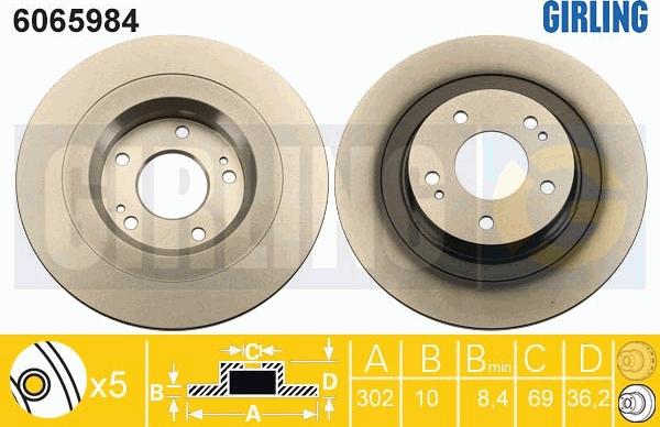 Girling 6065984 - Тормозной диск abcparts.ee