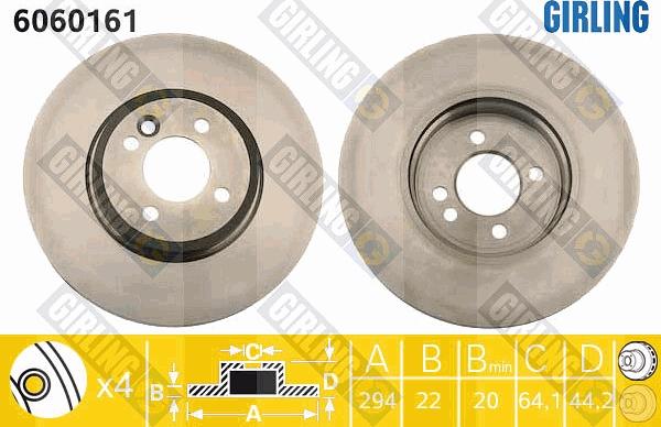 Girling 6060161 - Тормозной диск abcparts.ee
