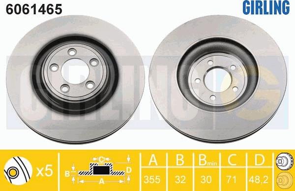 Girling 6061465 - Тормозной диск abcparts.ee