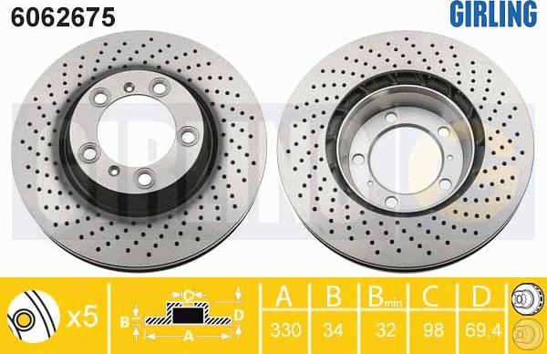 Girling 6062675 - Тормозной диск abcparts.ee