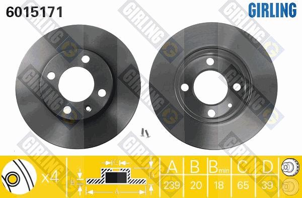 Girling 6015171 - Тормозной диск abcparts.ee
