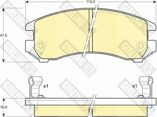 Girling 6108829 - Тормозные колодки, дисковые, комплект abcparts.ee