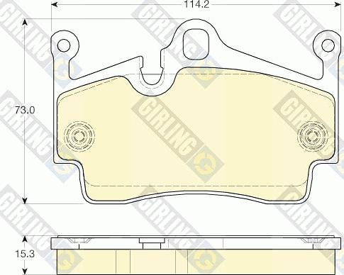Girling 6119616 - Тормозные колодки, дисковые, комплект abcparts.ee