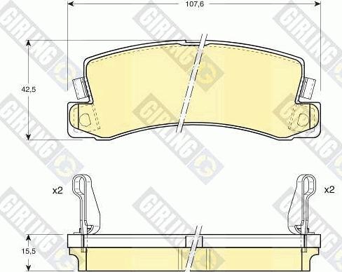 Girling 6111689 - Тормозные колодки, дисковые, комплект abcparts.ee