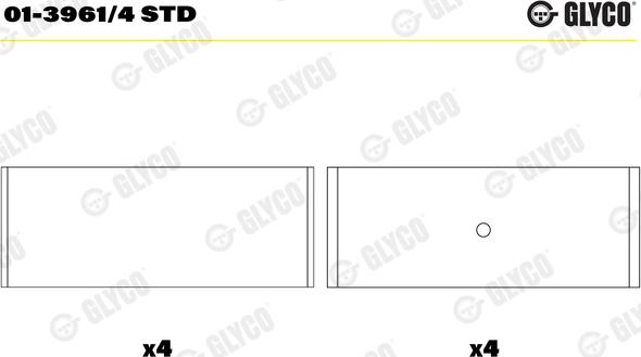 Glyco 01-3961/4 STD - Шатунный подшипник abcparts.ee