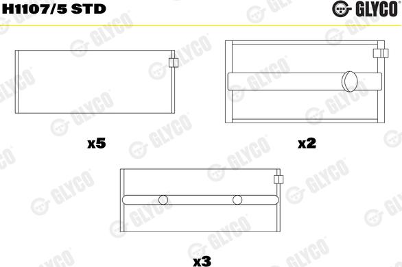 Glyco H1107/5 STD - Подшипник коленвала abcparts.ee