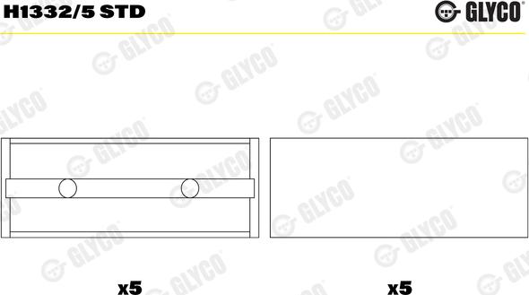Glyco H1332/5 STD - Подшипник коленвала abcparts.ee
