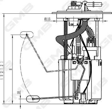 GMB GFPS-005A - Модуль топливного насоса abcparts.ee