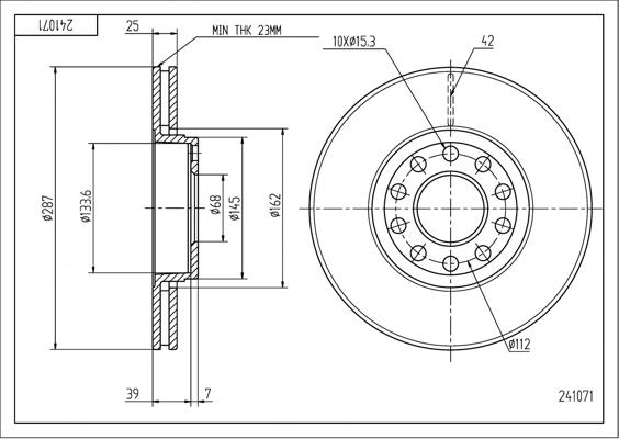 Hart 241 071 - Тормозной диск abcparts.ee