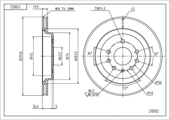 Hart 218 002 - Тормозной диск abcparts.ee