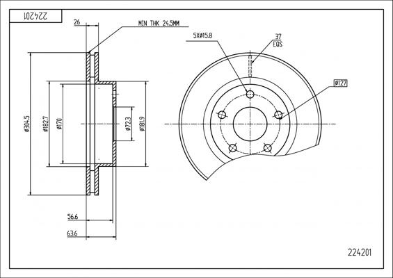 Hart 224 201 - Тормозной диск abcparts.ee