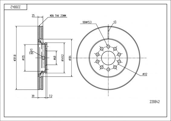 Hart 220 842 - Тормозной диск abcparts.ee