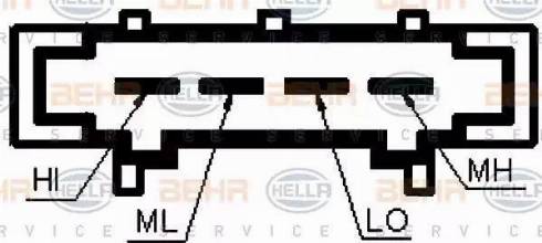 HELLA 9ML 351 332-371 - Сопротивление, реле, вентилятор салона abcparts.ee
