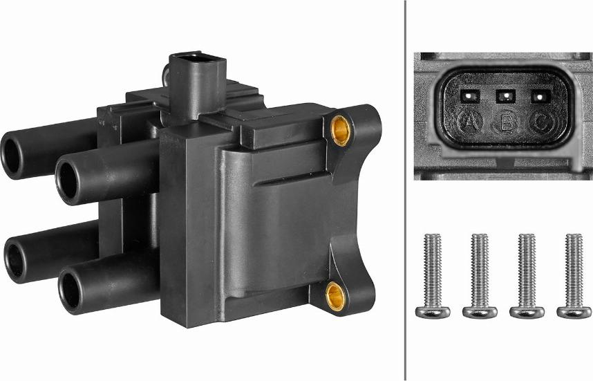 HELLA 5DA 358 102-001 - Катушка зажигания abcparts.ee