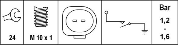 HELLA 6ZL 008 280-101 - Датчик, давление масла abcparts.ee