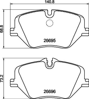 HELLA 8DB 355 046-051 - Тормозные колодки, дисковые, комплект abcparts.ee