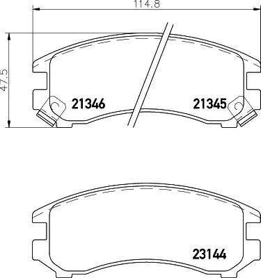 HELLA 8DB 355 005-681 - Тормозные колодки, дисковые, комплект abcparts.ee