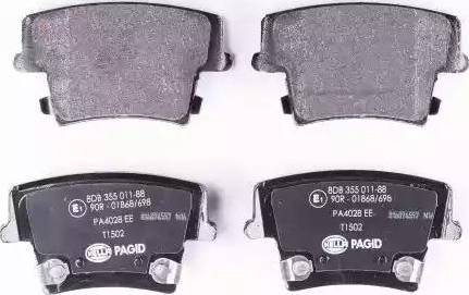 HELLA 8DB 355 011-881 - Тормозные колодки, дисковые, комплект abcparts.ee