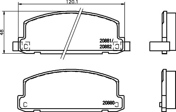 HELLA 8DB 355 039-581 - Тормозные колодки, дисковые, комплект abcparts.ee