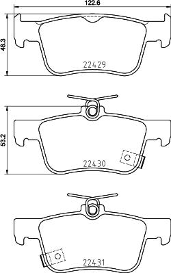 HELLA 8DB 355 037-641 - Тормозные колодки, дисковые, комплект abcparts.ee