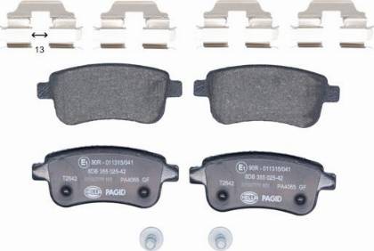 HELLA PAGID 8DB 355 025-431 - Тормозные колодки, дисковые, комплект abcparts.ee