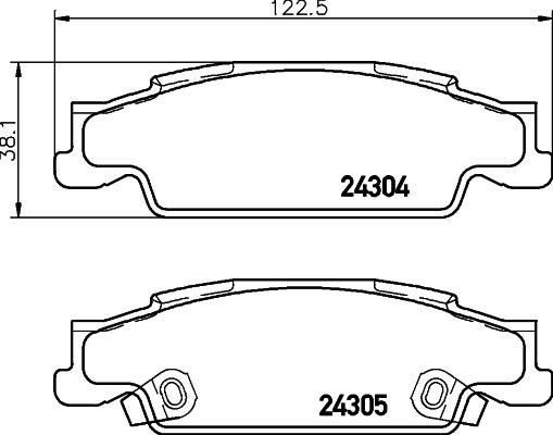 HELLA 8DB 355 021-581 - Тормозные колодки, дисковые, комплект abcparts.ee