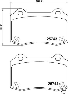 HELLA 8DB 355 021-251 - Тормозные колодки, дисковые, комплект abcparts.ee