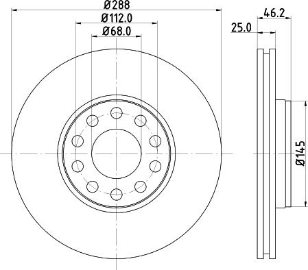 HELLA 8DD 355 109-622 - Тормозной диск abcparts.ee