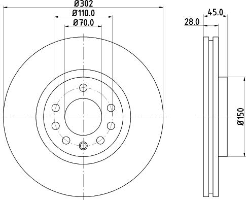 HELLA 8DD 355 109-172 - Тормозной диск abcparts.ee