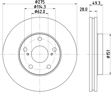 HELLA 8DD 355 104-931 - Тормозной диск abcparts.ee